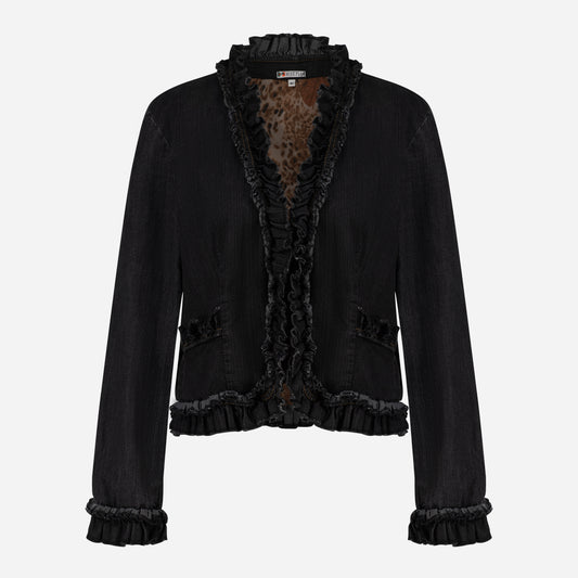 Mike Flag Leopard Vintage Women Jacket